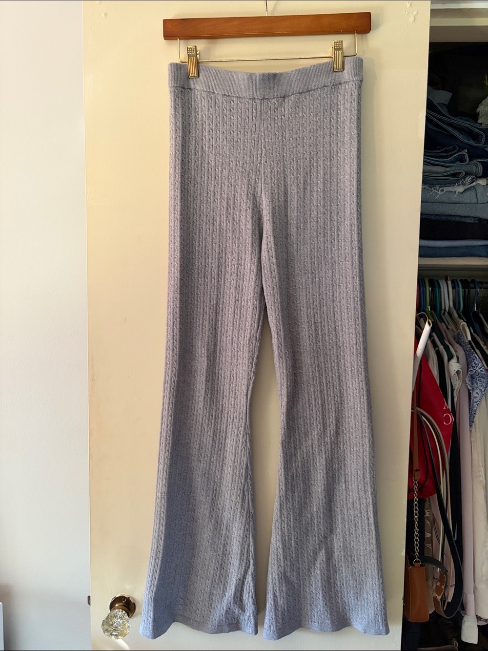 Victoria's Secret Light grey Knit Flare Pants